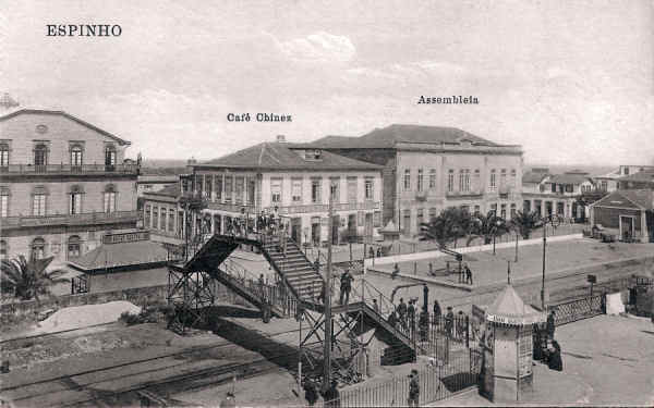 SN - Portugal. Espinho. Caf� Chinez e Assembleia - Editor Alberto Malva - 1910 - Dim. 14x9 cm. - Col. M. Chaby