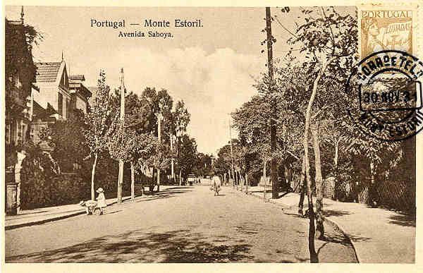 N.� 4017 - Portugal. Monte Estoril. Avenida Saboya - Editor n�o referido - S/D - Dimens�es: 13,5x9 cm. - Col. an�nimo (Circulado em 30/11/1931).