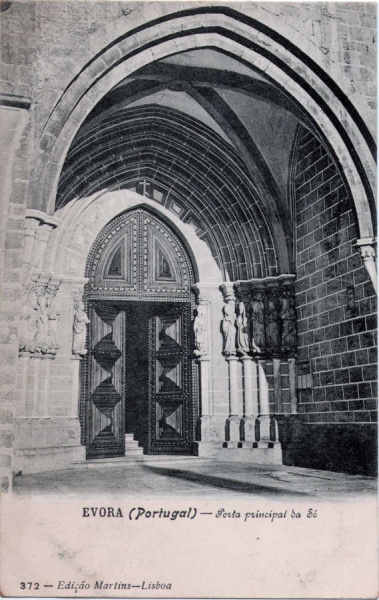 N� 372 - Porta principal da S� - Edi��o Martins, Lisboa - Dim. 138x87 mm - Col. A. Monge da Silva (cerca de 1909)