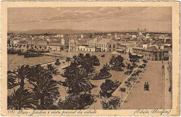 N� 18 - Faro-Jardim e vista parcial da cidade - Edi��o Serafim - SD - Dim. 9x14 cm - Col. Jaime da Silva (Circulado em 1918)
