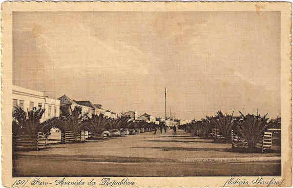 N� 50 - Faro-Avenida da Republica - Edi��o Serafim - SD - Dim. 9x14 cm - Col. Jaime da Silva (Circulado em 1918)