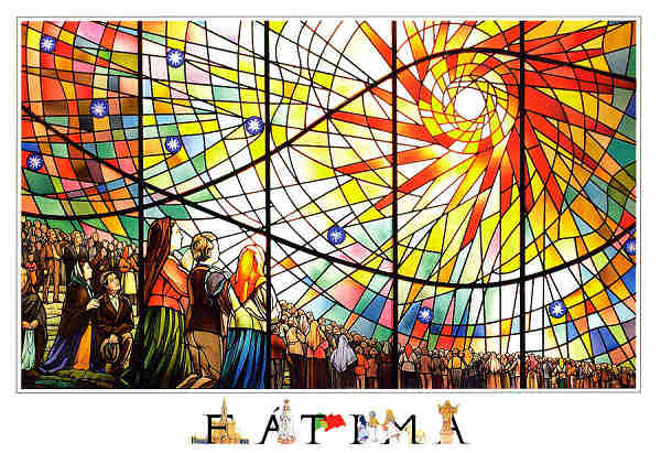 N.� FA-295 - F�TIMA Vitral de apari��odo Sol - Edi��o JAMP-Edi��es Tur�sticas, Ld� Tel. 214209232 Fax: 214143196 - S/D - Dimens�es: 16x11 cm. - Col. Manuel e F�tima B�ia.