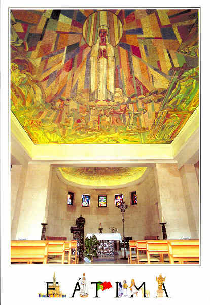 N.� LIP-2435 - F�TIMA Interior da capela de Santo Est�v�o - Edi��o JAMP-Edi��es Tur�sticas, Ld� Tel. 214209232 Fax: 214143196 Fotografia Andr�s Murillo - S/D - Dimens�es: 11x16 cm. - Col. Manuel e F�tima B�ia.