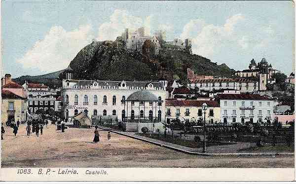 N� 1063 - Portugal-Leiria Castelo - Sem indica��o do editor, exceptuando B. P. - Circulado em 1907 - Dimens�es:  13,9x8,6 cm. - Col. Miguel Chaby.