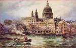 A6 - London, St. Paul's from Thames - Reedi��o de Valentine & Suns em 1951 - Dim. 13,9x8,8 cm - Col. Am�lcar Monge da Silva (c. 1910)