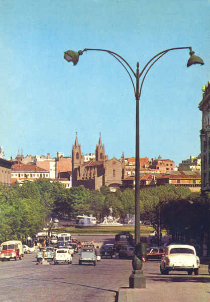 N� 1013 - Madrid. Vista da Estrada de S. Jer�nimo - Edi��o Fotocolor Jos� L. Gallegos, Malasa�a - Dim. ??x?? cm - Circulado em 1967 - Col. Am�lcar Monge da Silva