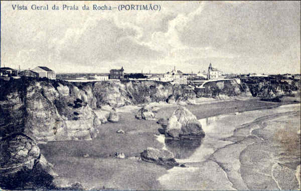 SN - PORTIM�O. Vista Geral da Praia da Rocha - Edi��o Pacheco, Seita & Cia, Lda, Portimao - SD - Dim. 14x9 cm - Col A Monge da Silva (cerca de 1920)