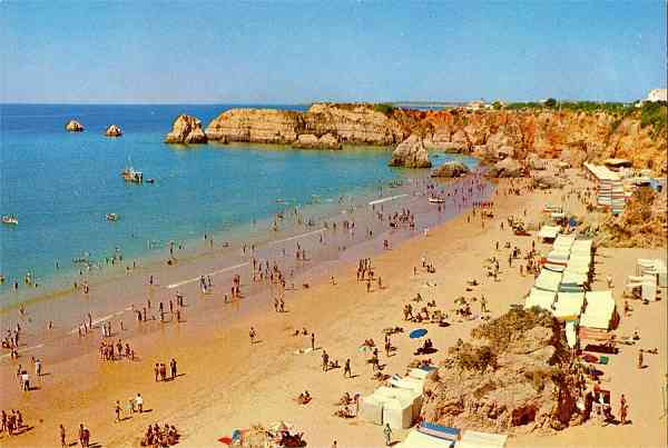 N.� 13 - PORTUGAL-ALGARVE Praia da Rocha - Edi��o C�SAR DE S�, Av. �lvares Cabral, 40-6� D.t� Tel. 683172, Lisboa -  Fotografia a cores de C�sar de S� - S/D - Dimens�es: 14,7x9,9 cm. - Col. Gra�a Maia.