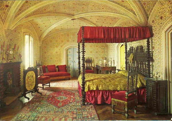 N.� 38 - SINTRA (Portugal) Pal�cio Nacional da Pena. Quarto da Rainha D. Am�lia - Edi��o D�lia - S/D - Dimens�es: 15x10,5 cm. - Col. Manuel B�ia.