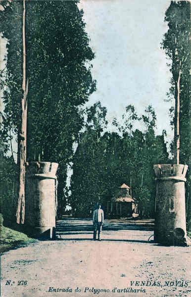 N.� 276 - Entrada do Polygono d'artilharia - Edi��o Alberto Malva, Rua de S. Juli�o 41, Lisboa - Dim. 138x88 mm - Usado em 9/5/1908 - Col. A. Monge da Silva