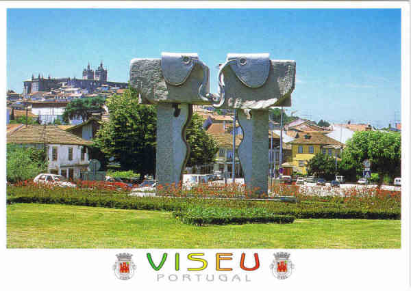 N.� 34 - Viseu.  Monumento ao Fadista Hil�rio Beira Alta PORTUGAL - Ed. GRAFIPOST  FILIAL - LOUL� - Exclusivo PAPIRO Tels.: 232436892 / 232459596 - SD - Dim. 15x10,5 cm - Col. F�tima B�ia (2010).