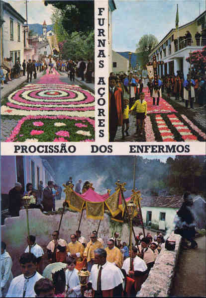 N� 39 - S�O MIGUEL. Furnas, Prociss�o dos Enfermos - Edi��o Fotografia N�brega - Dim. 14,9x10,3 cm - Col. A. Monge da Silva (c. 1967)