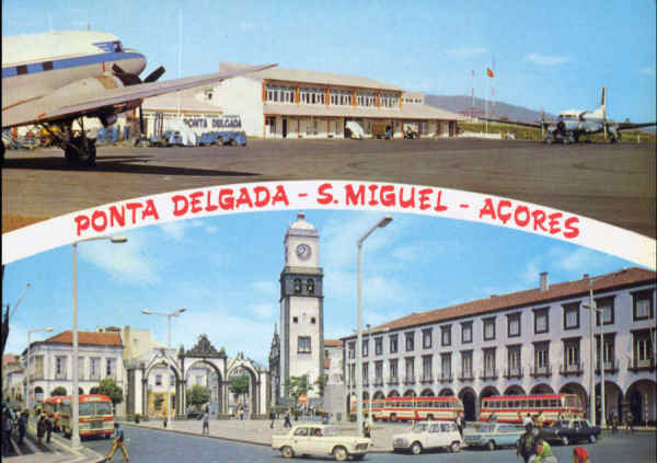 N� 50 - S�O MIGUEL. Ponta Delgada. Aeroporto e Cidade - Edi��o Fotografia N�brega - Dim. 15x10,5 cm - Col. A. Monge da Silva (cerca de 1966)