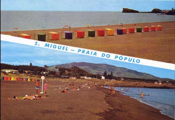 N� 51 - S�O MIGUEL. Ponta Delgada. Praia do Populo - Edi��o Fotografia N�brega - Dim. 14,9x10,5 cm - Col. A. Monge da Silva (cerca de 1966)