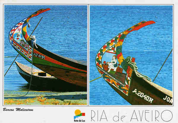 N.� 26 - RIA DE AVEIRO Barcos Moliceiros - Ed. Artes Gr�ficas - SD - Dim 15x10,5 cm - Col. M�rio Silva.