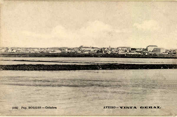 N� 0104 - Aveiro Vista Geral - Ed. Papelaria Borges, Coimbra - SD - Dim. 14,1x9,2 cm. - Col. Paulo Neves.
