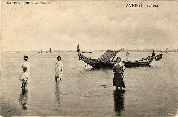 N� 0115 - AVEIRO - A Ria - Ed. Papelaria Borges, Coimbra - SD - Dim. 13,5x8,9 cm. - Col. Paulo Neves.