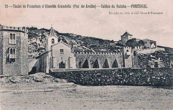 N� 51A - Portugal. Caldas da Rainha - Foz do Arelho. Chalet de Francisco Almeida Grandella - Editor Dias e Paramos, Editado em 1906 - Dim 9x14 cm. - Col. M. Chaby.
