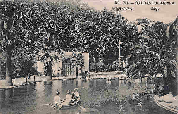 N� 716 - Portugal. Caldas da Rainha. Lago - Editor Alberto Malva - Editado em 1907 - Dim. 14x9 cm. - Col. M. Chaby