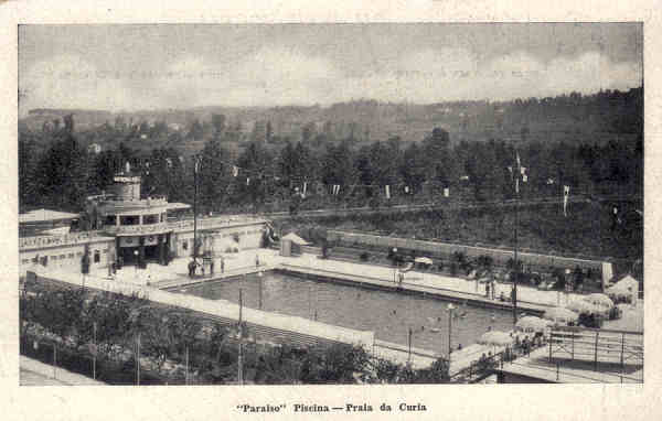 SN - 'Paraiso' Piscina-Praia da Curia - Ed. Alexandre d' Almeida - SD - Dim.13,9x8,9 cm. - Col. Alberto Sim�es  327-2.