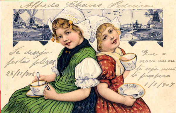 S�rie 6523 - Postal com relevo - Editor Paul Finkenrath, Berlin - Circulado em 1906 - Dim. 13,9x8,9 cm - Col. Am�lcar Monge da Silva