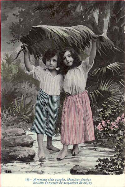 Serie 615-III - Baseada no drama de Paulo e Virginia - Editor Esteves & C�, Lisboa - Imp A N, Paris - Dim. 13,6x9 cm - Col. Am�lcar Monge da Silva (cerca de 1910)