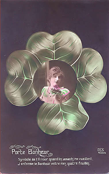 N� 455-4 - Porte Bonheur - Carimbos Postal e censura militar de 1917 - Dim.13,8x8,8 cm - Col. Am�lcar Monge da Silva