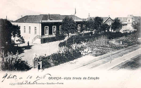 N� 247/9 - Portugal. Granja - Vista tirada da Esta��o - Editor Alberto Ferreira (1910) - Dim. 9x14 cm. - Col. M. Chaby