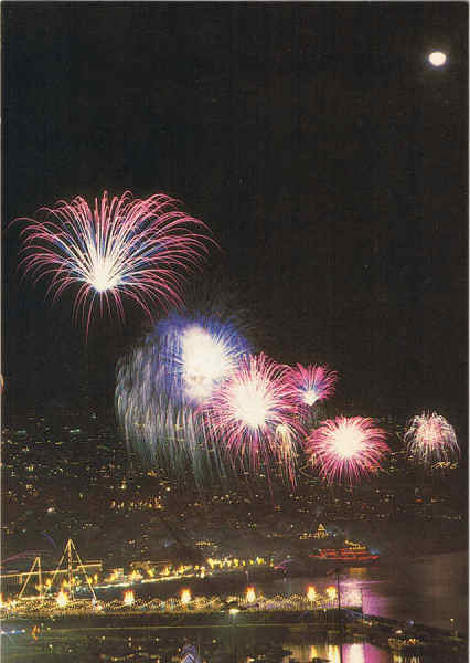 MD 100 - FUNCHAL, Madeira  Noite de S. Silvestre - Ed. Francisco Ribeiro - Rua Nova de S. Pedro, 27 - Telef. 23930 FUNCHAL - MADEIRA Fotografia por MANUEL NICOLAU-Machico. Madeira - SD - Dim. 10,3x14,8 cm. - Col. F�tima e Manuel B�ia (1975).