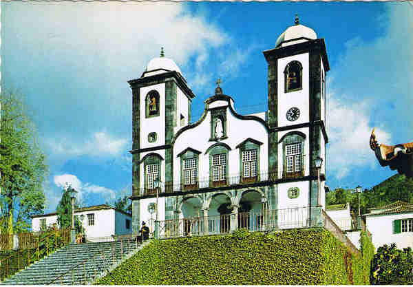 N.� MD 65 - MONTE (Madeira)  Igreja do Monte - Ed. Hans Huber KG Agente no Funchal: Francisco Ribeiro, Rua Nova de S. Pedro, 27, telef. 23930 - SD - Dim. 14,7x10,4 cm - Col. Manuel e F�tima B�ia (1975).