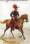 N� 101-12 - Oficial em comiss�o de servi�o no Estado-maior, 1848 - Aguarela do Cor. Ribeiro Artur - Edi��o Jornal do Ex�rcito, 1983 - Dim. 15x10,3 cm - Col. A. Monge da Silva
