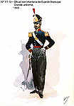 N� 111-13 - Oficial de Infantaria da Guarda Municipal, Grande uniforme, 1848 - Aguarela do Cor. Ribeiro Artur - Edi��o Jornal do Ex�rcito, 1983 - Dim. 15x10,3 cm - Col. A. Monge da Silva