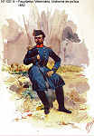 N� 120-14 - Facultativo Veterin�rio, Uniforme de pol�cia, 1852 - Aguarela do Cor. Ribeiro Artur - Edi��o Jornal do Ex�rcito, 1985 - Dim. 15x10,3 cm - Col. A. Monge da Silva