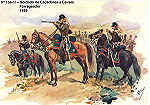 N� 156-18 - Soldado de Ca�adores a Cavalo, Forrageador, 1869 - Aguarela do Cor. Ribeiro Artur - Edi��o Jornal do Ex�rcito, 1985 - Dim. 15x10,3 cm- Col. A. Monge da Silva