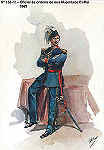 N� 158-18 - Oficial �s ordens de sua Majestade El-Rei, 1869 - Aguarela do Cor. Ribeiro Artur - Edi��o Jornal do Ex�rcito, 1985 - Dim. 15x10,3 cm - Col. A. Monge da Silva