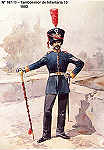 N� 167-19 - Tambor-mor de Infantaria 10, 1883 - Aguarela do Cor. Ribeiro Artur - Edi��o Jornal do Ex�rcito, 1985 - Dim. 15x10,3 cm - Col. A. Monge da Silva