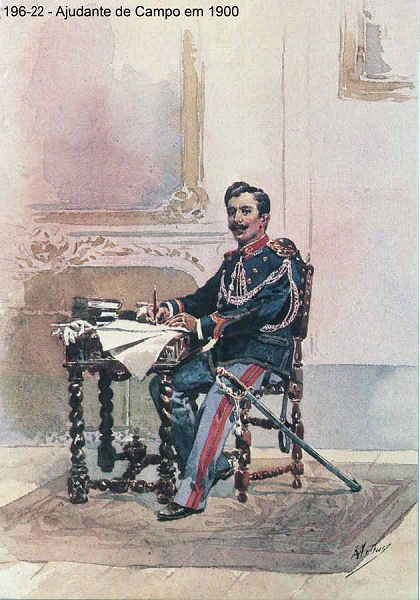 N� 196-22 - Ajudante de Campo em 1900 - Aguarela do Cor. Ribeiro Artur - Edi��o Jornal do Ex�rcito, 1987 - Dim. 15x10,3 cm - Col. A. Monge da Silva