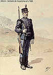 N� 200-23 - Soldado de Ca�adores em 1903 - Aguarela do Cor. Ribeiro Artur - Edi��o Jornal do Ex�rcito, 1987 - Dim. 15x10,3 cm - Col. A. Monge da Silva
