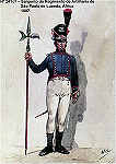 N� 241-27 - Sargento do Regimento de Artilharia de S. Paulo de Luanda, �frica, 1807 - Aguarela do Cor. Ribeiro Artur - Edi��o Jornal do Ex�rcito, 1987 - Dim. 15x10,3 cm - Col. A. Monge da Silva