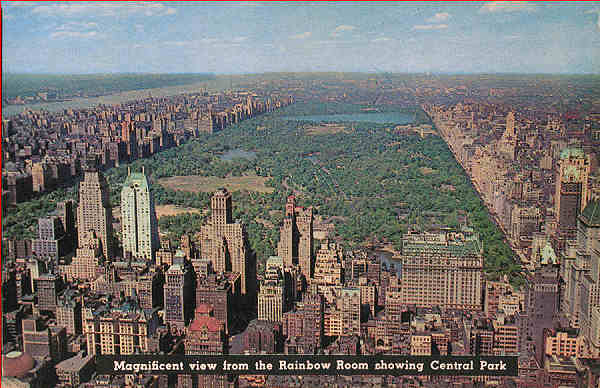 N� P3863 - View of Central Park from Rainbow Room - Editor �Rainbow Room�, New York - Circulado em 1960 - Dim. 13,7x8,7 cm - Col. A. Monge da Silva