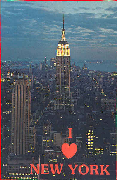 N� P321599 - Empire State Building at night (2) - Editor �Ogden Foods Service Corp.� - Dim. 13,9x9 cm - Col. A. Monge da Silva (cerca de 1980)