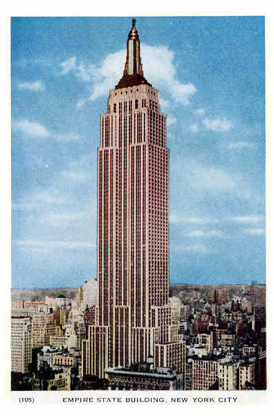 P 105 - New York City; c.1950 - Empire State Building (1) - Editor �The American News Co�, New York - Dim. 15,3x10,2 cm - Col. A. Monge da Silva (cerca de 1950)