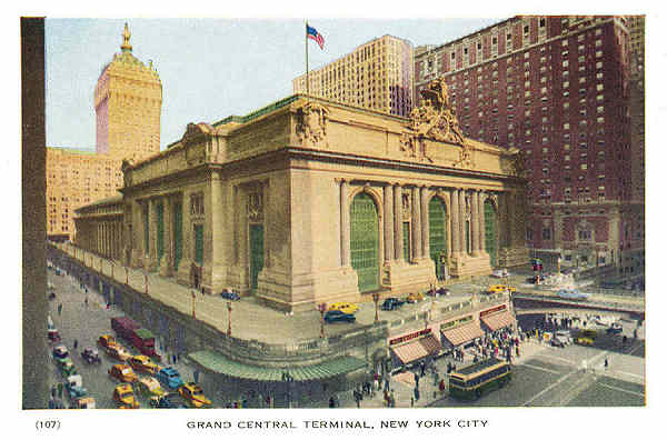 P 107 - New York City; c.1950 - Grand Center Terminal - Editor �The American News Co�, New York - Dim. 15,3x10,2 cm - Col. A. Monge da Silva (cerca de 1950)