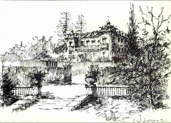 N� 1 - OEIRAS. Pal�cio do Marqu�s (S�c. XVIII). Desenhos � pena de Fernando Tavares -  - Ed. C�mara Municipal de Oeiras - 1999 - Dim. 14,8x10,5 cm. - Col. A. Monge da Silva