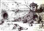 N� 6 - OEIRAS. Recanto do Jardim com oct�gono (s�c. XVIII). Desenhos � pena de Fernando Tavares -  - Ed. C�mara Municipal de Oeiras - 1999 - Dim. 14,8x10,5 cm. - Col. A. Monge da Silva