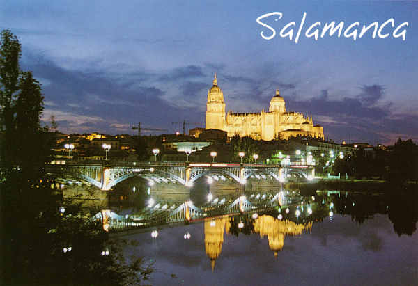 N� 160 - Salamanca. Panor�mica nocturna - Ed.Arribas - Dim.14,3x10 cm - Col. M�rio Silva
