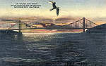 N� 43684 - San Francisco - Golden Gate Bridge (2) - Dim. 13,7x8,9 cm - Editor S.V.C.Co - Circulado em 1949 - Dim. 13,7x8,8 cm - Col. Am�lcar Monge da Silva