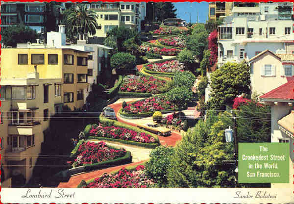 N� 10C-SF-32A - San Francisco - Lombard Street (3) - Editor Smith Novelty Co, San Francisco - Circulado em 1979 - Dim. 14,7x10,2 cm - Col. Am�lcar Monge da Silva