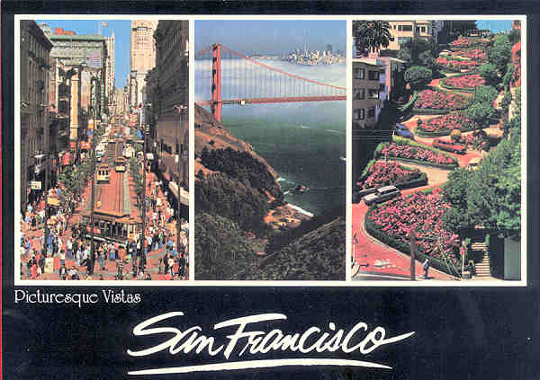 N� J6715 - San Francisco - Picturesque Vistas - Editor Smith Novelty Co, San Francisco - Dim. 14x9 cm - Col. Am�lcar Monge da Silva (- Adquirido em 1979)