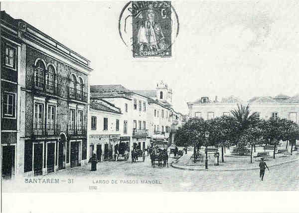 N� 8 - Santar�m - Largo Passos Manuel - Ed. Assoc. Estudos e defesa do patrim�nio hist�rico-cultural de Santar�m - SD - Dim. 14,9x10,5cm - Col. M. Soares Lopes